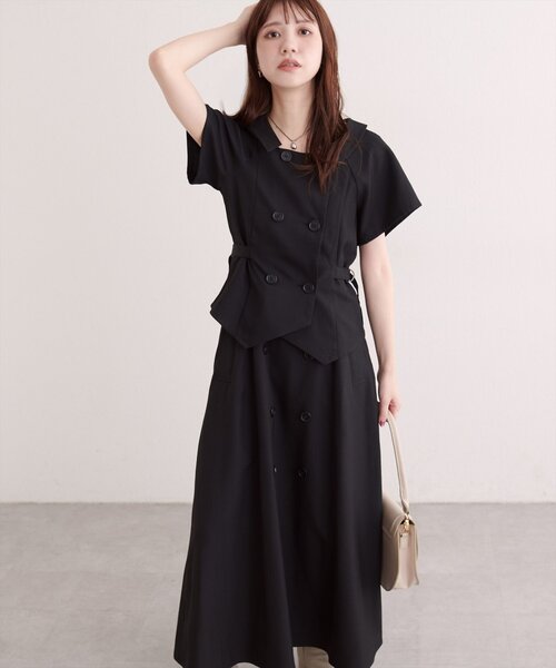 natural couture(ナチュラルクチュール)の「トレンチ風ベスト(ベスト・レディース・ブラウン/ブラック/ライトベージュ/チャコールグレー・FREE)」の11枚目の写真