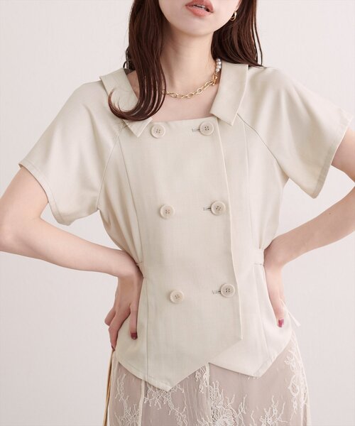 natural couture(ナチュラルクチュール)の「トレンチ風ベスト(ベスト・レディース・ブラウン/ブラック/ライトベージュ/チャコールグレー・FREE)」の22枚目の写真