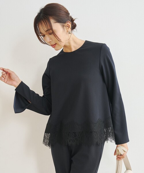 UNFILO(アンフィーロ)の「【セットアップ着用可】BEAUTY MOVE レースブラウス(シャツ/ブラウス・レディース・ダークブラウン系/ネイビー系/ライトグレー系/ブラック系・LARGE/MEDIUM/SMALL)」の7枚目の写真