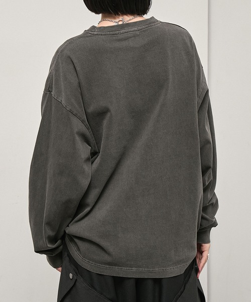 Alfred Alex(アルフレッドアレックス)の「【Alfred Alex】Vintage Typography L/S Tee / ヴィンテージライク ビッグシルエット ロゴグラフィックロンT(Tシャツ/カットソー・メンズ・ブラック系/杢グレー/オリーブ/ブラック/ダークブラウン・L/M)」の9枚目の写真