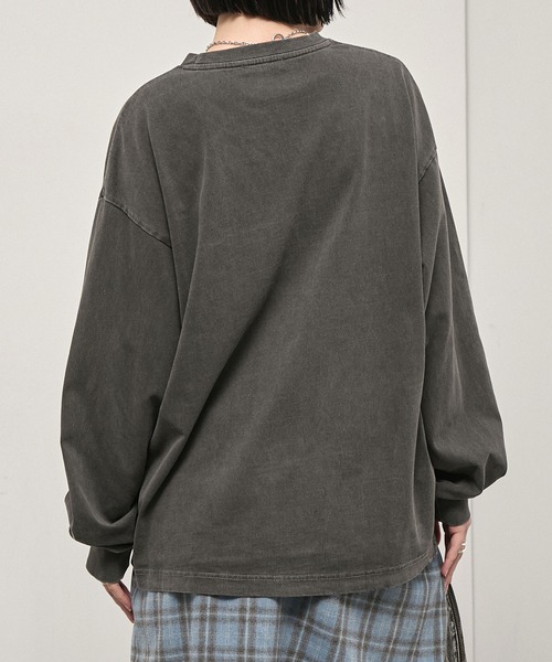 Alfred Alex(アルフレッドアレックス)の「【Alfred Alex】Vintage Typography L/S Tee / ヴィンテージライク ビッグシルエット ロゴグラフィックロンT(Tシャツ/カットソー・メンズ・ブラック系/杢グレー/オリーブ/ブラック/ダークブラウン・L/M)」の15枚目の写真