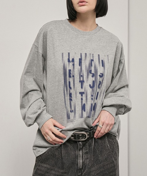 Alfred Alex(アルフレッドアレックス)の「【Alfred Alex】Vintage Typography L/S Tee / ヴィンテージライク ビッグシルエット ロゴグラフィックロンT(Tシャツ/カットソー・メンズ・ブラック系/杢グレー/オリーブ/ブラック/ダークブラウン・L/M)」の20枚目の写真