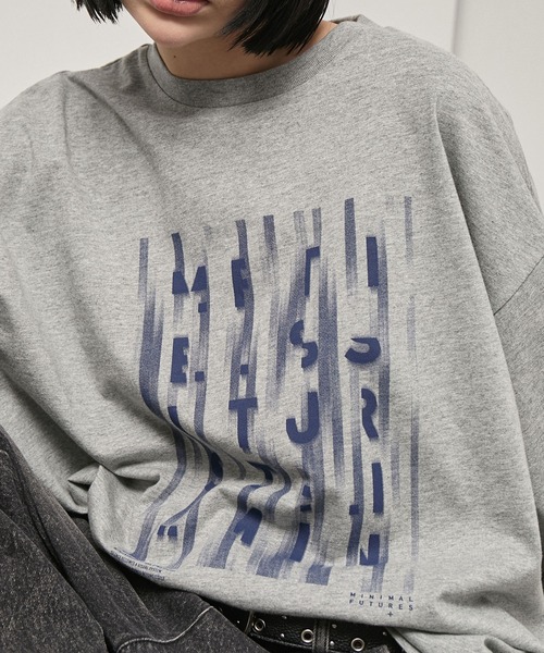 Alfred Alex(アルフレッドアレックス)の「【Alfred Alex】Vintage Typography L/S Tee / ヴィンテージライク ビッグシルエット ロゴグラフィックロンT(Tシャツ/カットソー・メンズ・ブラック系/杢グレー/オリーブ/ブラック/ダークブラウン・L/M)」の22枚目の写真
