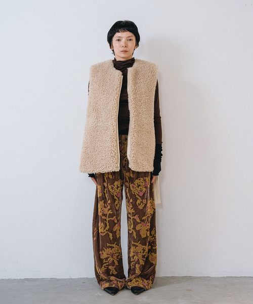 muller of yoshiokubo(ミュラーオブヨシオクボ)の「muller of yoshiokubo ミュラーオブヨシオクボ / DIMENSIONAL EMBROIDERY PANTS ディメンショナルエンブロイダリーパンツ / MLF26416(その他パンツ・レディース・ブルー/ブラウン・38)」の3枚目の写真