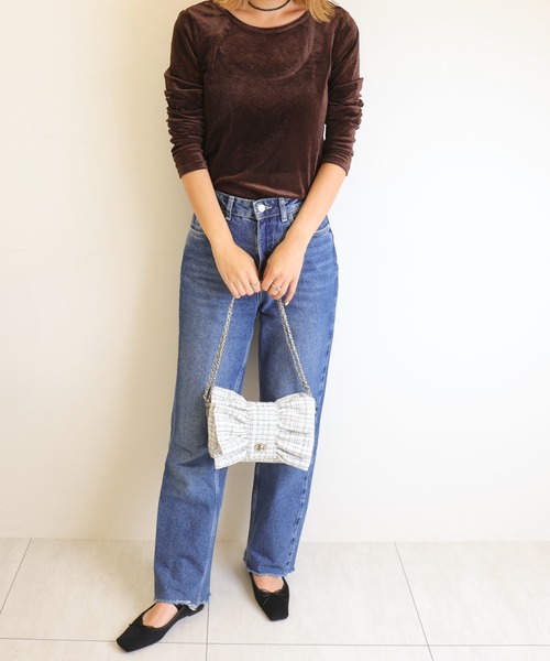 artemis by DIANA(アルテミスバイダイアナ)の「ショルダーベルト付属3WAY リボンモチーフ ツイードショルダーバッグ(ハンドバッグ・レディース・グレー/ピンク/ブラック・FREE)」の19枚目の写真