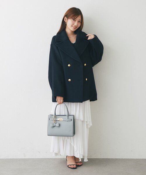 La boutique BonBon（ラブティックボンボン）の「【miki監修・最強デートBAG】レザーワイドトートバッグ（トートバッグ・レディース・ライトグレー/ブラック/グレー系その他・FREE）」の11枚目の写真