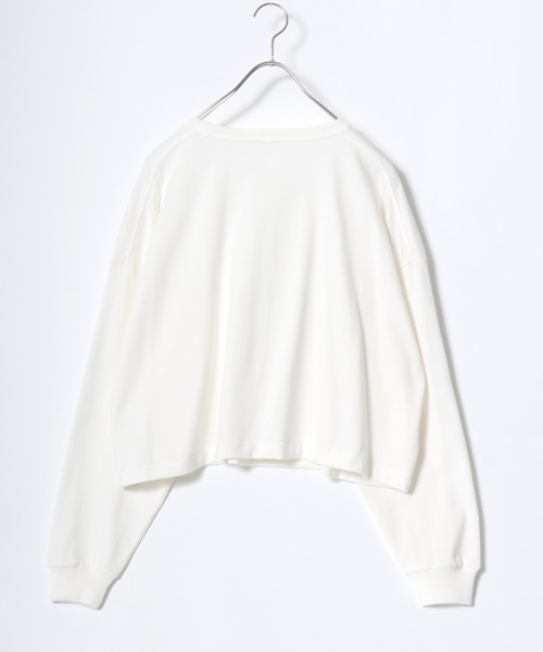 HANES（ヘインズ）の「Hanes（ヘインズ）1P クロップドワイドシルエットロンT SHIRO for HER/白 ホワイト 無地 長袖Tシャツ（Tシャツ/カットソー・レディース・ホワイト・FREE）」の5枚目の写真
