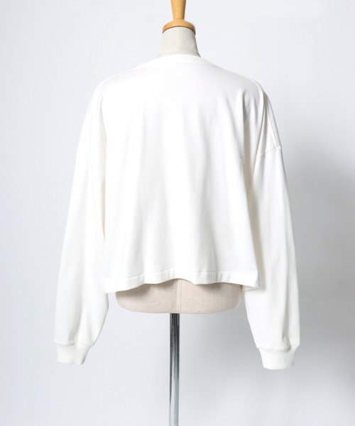 HANES（ヘインズ）の「Hanes（ヘインズ）1P クロップドワイドシルエットロンT SHIRO for HER/白 ホワイト 無地 長袖Tシャツ（Tシャツ/カットソー・レディース・ホワイト・FREE）」の7枚目の写真