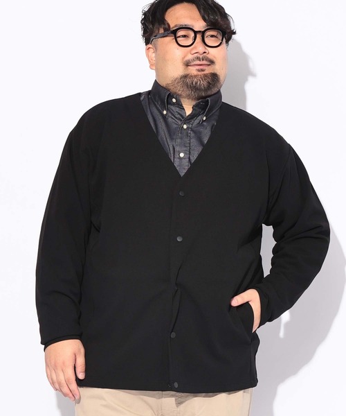 B&T CLUB(ビーティークラブ)の「カーディガン 長袖 メンズ 大きいサイズ ドット 釦 ボタン カルゼジョーゼット B&T CLUB (ビーアンドティークラブ)(カーディガン/ボレロ・メンズ・カーキ/ベージュ/ブラック・X1(3L~4L)/X2(4L~5L))」の9枚目の写真