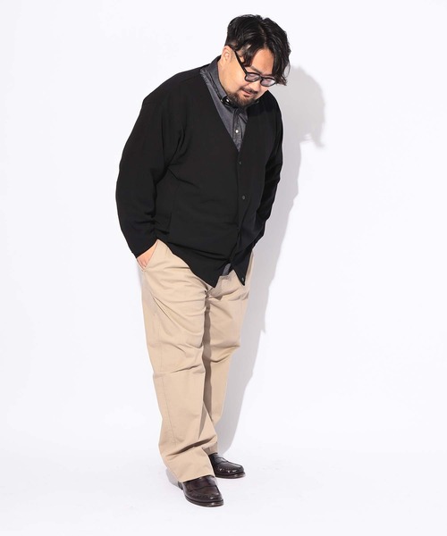 B&T CLUB(ビーティークラブ)の「カーディガン 長袖 メンズ 大きいサイズ ドット 釦 ボタン カルゼジョーゼット B&T CLUB (ビーアンドティークラブ)(カーディガン/ボレロ・メンズ・カーキ/ベージュ/ブラック・X1(3L~4L)/X2(4L~5L))」の11枚目の写真