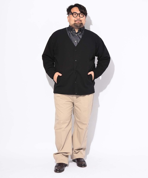 B&T CLUB(ビーティークラブ)の「カーディガン 長袖 メンズ 大きいサイズ ドット 釦 ボタン カルゼジョーゼット B&T CLUB (ビーアンドティークラブ)(カーディガン/ボレロ・メンズ・カーキ/ベージュ/ブラック・X1(3L~4L)/X2(4L~5L))」の13枚目の写真