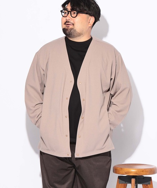 B&T CLUB(ビーティークラブ)の「カーディガン 長袖 メンズ 大きいサイズ ドット 釦 ボタン カルゼジョーゼット B&T CLUB (ビーアンドティークラブ)(カーディガン/ボレロ・メンズ・カーキ/ベージュ/ブラック・X1(3L~4L)/X2(4L~5L))」の19枚目の写真