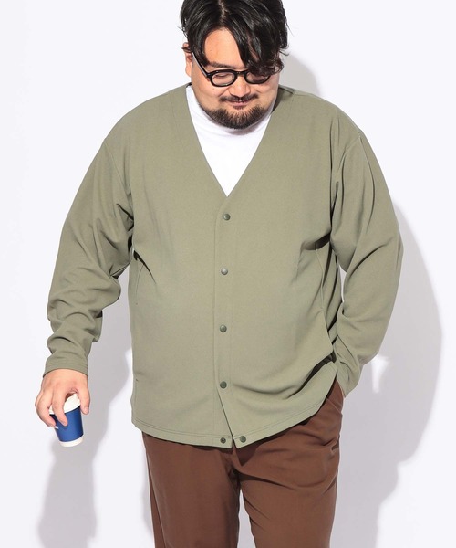 B&T CLUB(ビーティークラブ)の「カーディガン 長袖 メンズ 大きいサイズ ドット 釦 ボタン カルゼジョーゼット B&T CLUB (ビーアンドティークラブ)(カーディガン/ボレロ・メンズ・カーキ/ベージュ/ブラック・X1(3L~4L)/X2(4L~5L))」の20枚目の写真