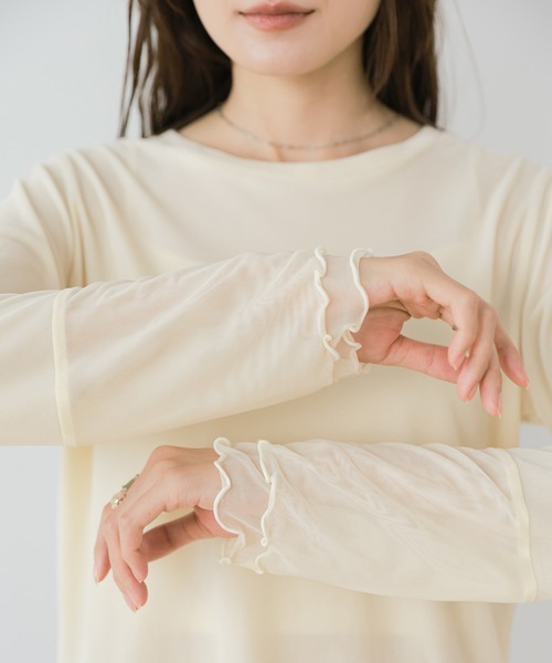 Bab(バブ)の「シアーベロアチュールカフストップス(Tシャツ/カットソー・レディース・アイボリー/チャコールグレー/ブラウン・FREE)」の20枚目の写真