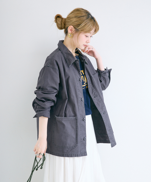 GUNG HO（ガンホー）の「ウォッシャブル / GUNG HO / ガン ホー BACK SATIN FATIGUE JACKET（その他アウター・レディース・カーキ/ネイビー・MEDIUM/LARGE）」の3枚目の写真