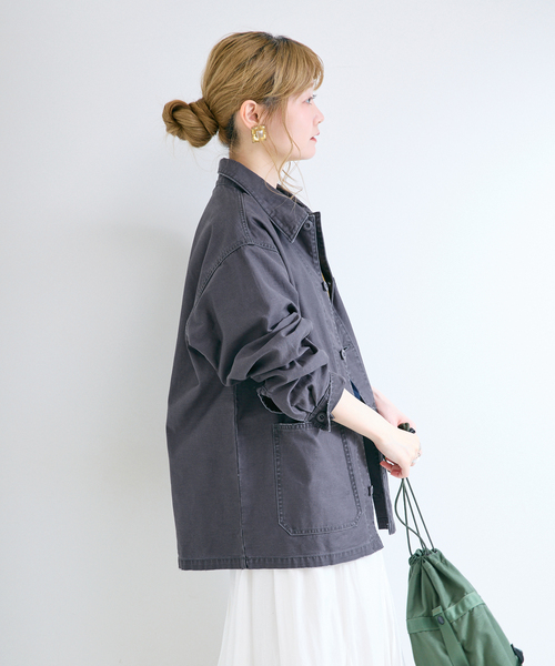 GUNG HO（ガンホー）の「ウォッシャブル / GUNG HO / ガン ホー BACK SATIN FATIGUE JACKET（その他アウター・レディース・カーキ/ネイビー・MEDIUM/LARGE）」の4枚目の写真