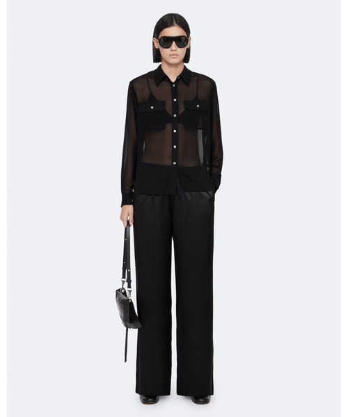 ALLSAINTS(オールセインツ)の「LYCIA CREPE WIDE-LEG TROUSERS | LYCIA クレープ ワイドレッグ トラウザー(その他パンツ・レディース・ブラック・6/8/10/4)」の1枚目の写真