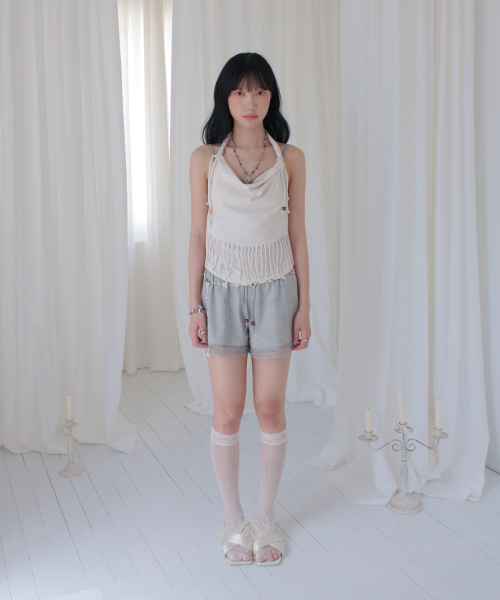 RUBATI（ルバティ）の「アニタ・ロ フリンジカウルホルターネックノースリーブビーズトップ_エクリュ（Tシャツ/カットソー・レディース・その他・1/2）」の4枚目の写真