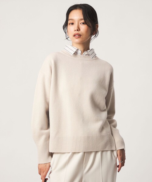 green label relaxing（グリーンレーベルリラクシング）の「［size SHORTあり］SERENITY クルーネック プルオーバー ニット（ニット/セーター・レディース・ナチュラル/ピンク/ブラック/ダークブラウン/コバルトブルー/ダークグレー/モカ・FREE/SHORT）」の5枚目の写真