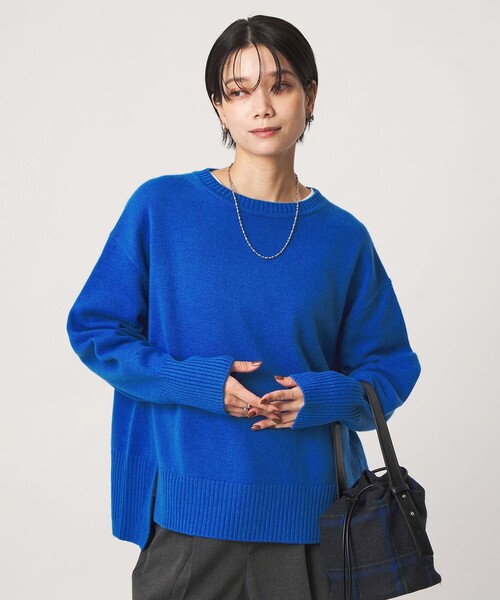 green label relaxing（グリーンレーベルリラクシング）の「［size SHORTあり］SERENITY クルーネック プルオーバー ニット（ニット/セーター・レディース・ナチュラル/ピンク/ブラック/ダークブラウン/コバルトブルー/ダークグレー/モカ・FREE/SHORT）」の6枚目の写真
