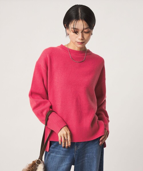 green label relaxing（グリーンレーベルリラクシング）の「［size SHORTあり］SERENITY クルーネック プルオーバー ニット（ニット/セーター・レディース・ナチュラル/ピンク/ブラック/ダークブラウン/コバルトブルー/ダークグレー/モカ・FREE/SHORT）」の7枚目の写真