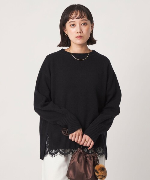 green label relaxing（グリーンレーベルリラクシング）の「［size SHORTあり］SERENITY クルーネック プルオーバー ニット（ニット/セーター・レディース・ナチュラル/ピンク/ブラック/ダークブラウン/コバルトブルー/ダークグレー/モカ・FREE/SHORT）」の2枚目の写真