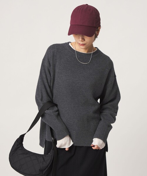 green label relaxing（グリーンレーベルリラクシング）の「［size SHORTあり］SERENITY クルーネック プルオーバー ニット（ニット/セーター・レディース・ナチュラル/ピンク/ブラック/ダークブラウン/コバルトブルー/ダークグレー/モカ・FREE/SHORT）」の9枚目の写真