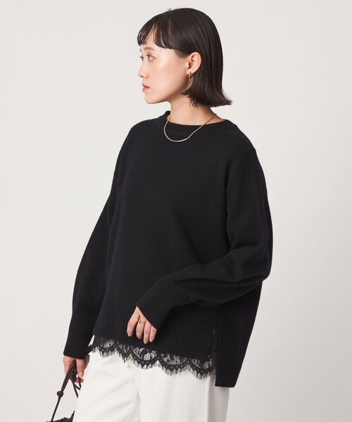 green label relaxing（グリーンレーベルリラクシング）の「［size SHORTあり］SERENITY クルーネック プルオーバー ニット（ニット/セーター・レディース・ナチュラル/ピンク/ブラック/ダークブラウン/コバルトブルー/ダークグレー/モカ・FREE/SHORT）」の21枚目の写真