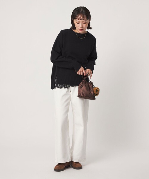 green label relaxing（グリーンレーベルリラクシング）の「［size SHORTあり］SERENITY クルーネック プルオーバー ニット（ニット/セーター・レディース・ナチュラル/ピンク/ブラック/ダークブラウン/コバルトブルー/ダークグレー/モカ・FREE/SHORT）」の22枚目の写真