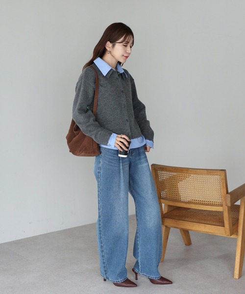 Riberry(リベリー)の「アルパカタッチシャツドッキングカーディガン(カーディガン/ボレロ・レディース・ネイビー/チャコールグレー/アイボリー・FREE)」の19枚目の写真