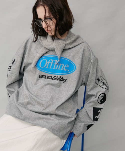 Auntie Rosa Holiday(アンティローザホリデー)の「オーバーサイズロンT/OFFLINE(Tシャツ/カットソー・レディース・グレー/チャコールグレー/パープル・FREE)」の20枚目の写真
