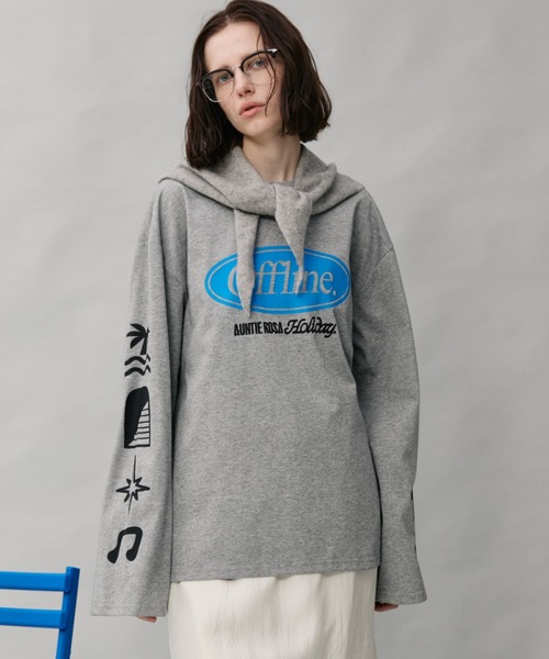 Auntie Rosa Holiday(アンティローザホリデー)の「オーバーサイズロンT/OFFLINE(Tシャツ/カットソー・レディース・グレー/チャコールグレー/パープル・FREE)」の22枚目の写真