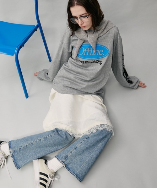 Auntie Rosa Holiday(アンティローザホリデー)の「オーバーサイズロンT/OFFLINE(Tシャツ/カットソー・レディース・グレー/チャコールグレー/パープル・FREE)」の21枚目の写真