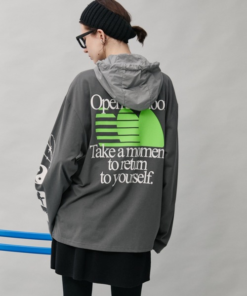 Auntie Rosa Holiday(アンティローザホリデー)の「オーバーサイズロンT/OFFLINE(Tシャツ/カットソー・レディース・グレー/チャコールグレー/パープル・FREE)」の11枚目の写真