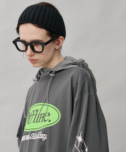 Auntie Rosa Holiday(アンティローザホリデー)の「オーバーサイズロンT/OFFLINE(Tシャツ/カットソー・レディース・グレー/チャコールグレー/パープル・FREE)」の17枚目の写真
