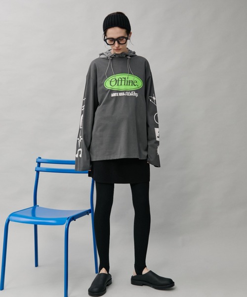 Auntie Rosa Holiday(アンティローザホリデー)の「オーバーサイズロンT/OFFLINE(Tシャツ/カットソー・レディース・グレー/チャコールグレー/パープル・FREE)」の14枚目の写真