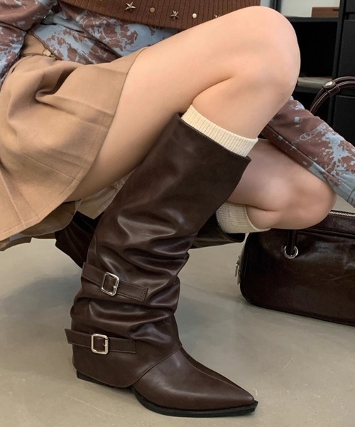 Miniministore(ミニミニストア)の「エンジニアブーツレディーススラウチブーツ(ブーツ・レディース・オフホワイト/ブラウン/ブラック・22.5cm/24.5cm/24.0cm/23.5cm/23.0cm)」の11枚目の写真