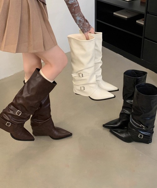 Miniministore(ミニミニストア)の「エンジニアブーツレディーススラウチブーツ(ブーツ・レディース・オフホワイト/ブラウン/ブラック・22.5cm/24.5cm/24.0cm/23.5cm/23.0cm)」の18枚目の写真