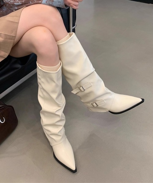 Miniministore(ミニミニストア)の「エンジニアブーツレディーススラウチブーツ(ブーツ・レディース・オフホワイト/ブラウン/ブラック・22.5cm/24.5cm/24.0cm/23.5cm/23.0cm)」の21枚目の写真