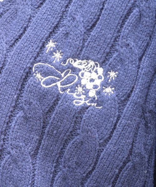 axes femme（アクシーズファム）の「刺繍入りチルデンニットベスト（ニット/セーター・レディース・ワイン/キナリ/ネイビー・FREE）」の11枚目の写真