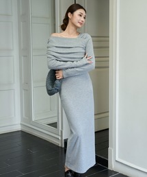 OFF SHOULDER DRAPE DRESS(オフショルダードレープドレス)