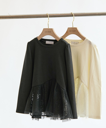 IENA ENFANT（イエナアンファン）の「ペプラムレースカットソー（100-140cm）（Tシャツ/カットソー）」