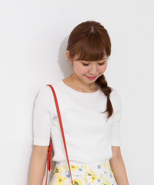 NATURAL BEAUTY BASIC（ナチュラルビューティーベーシック）の「コットンリブニット（ニット/セーター・レディース・ネイビー/ホワイト系その他/レッド/ダークネイビー・MEDIUM）」の2枚目の写真