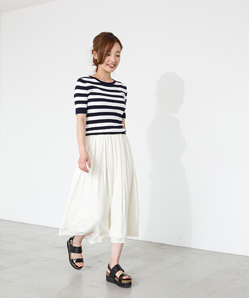 NATURAL BEAUTY BASIC（ナチュラルビューティーベーシック）の「コットンリブニット（ニット/セーター・レディース・ネイビー/ホワイト系その他/レッド/ダークネイビー・MEDIUM）」の15枚目の写真