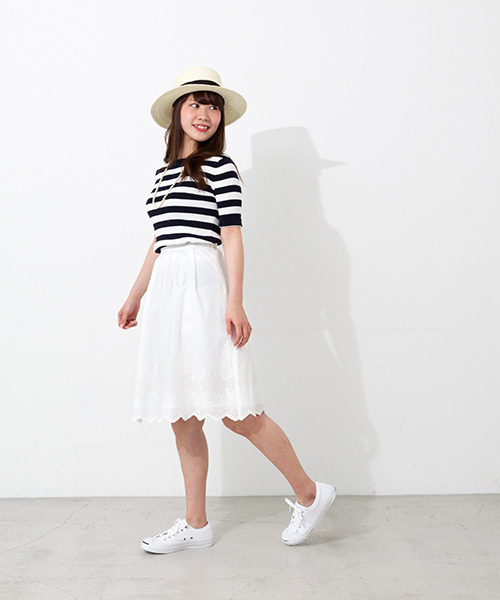 NATURAL BEAUTY BASIC（ナチュラルビューティーベーシック）の「コットンリブニット（ニット/セーター・レディース・ネイビー/ホワイト系その他/レッド/ダークネイビー・MEDIUM）」の12枚目の写真