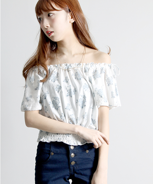 WEGO(ウィゴー)の「WEGO/リボンオフショルダーカットソー(Tシャツ/カットソー・レディース・ライトピンク/ライトイエロー/その他1/ホワイト/トリコロール・FREE)」の4枚目の写真