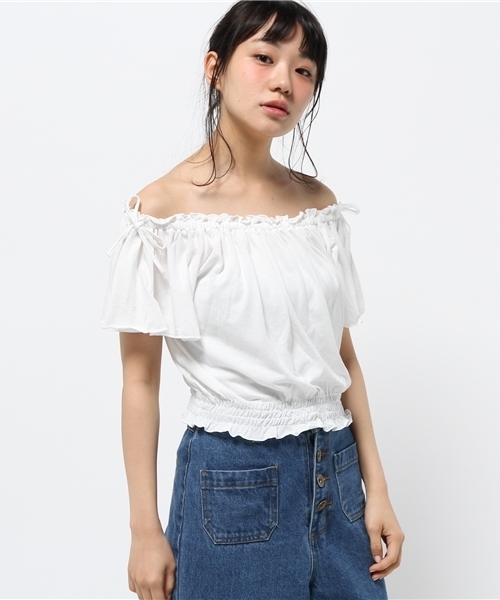 WEGO(ウィゴー)の「WEGO/リボンオフショルダーカットソー(Tシャツ/カットソー・レディース・ライトピンク/ライトイエロー/その他1/ホワイト/トリコロール・FREE)」の17枚目の写真