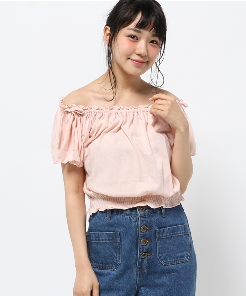 WEGO(ウィゴー)の「WEGO/リボンオフショルダーカットソー(Tシャツ/カットソー・レディース・ライトピンク/ライトイエロー/その他1/ホワイト/トリコロール・FREE)」の18枚目の写真