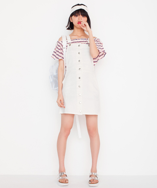 WEGO(ウィゴー)の「WEGO/リボンオフショルダーカットソー(Tシャツ/カットソー・レディース・ライトピンク/ライトイエロー/その他1/ホワイト/トリコロール・FREE)」の20枚目の写真