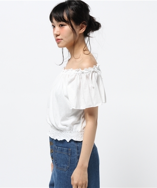 WEGO(ウィゴー)の「WEGO/リボンオフショルダーカットソー(Tシャツ/カットソー・レディース・ライトピンク/ライトイエロー/その他1/ホワイト/トリコロール・FREE)」の8枚目の写真